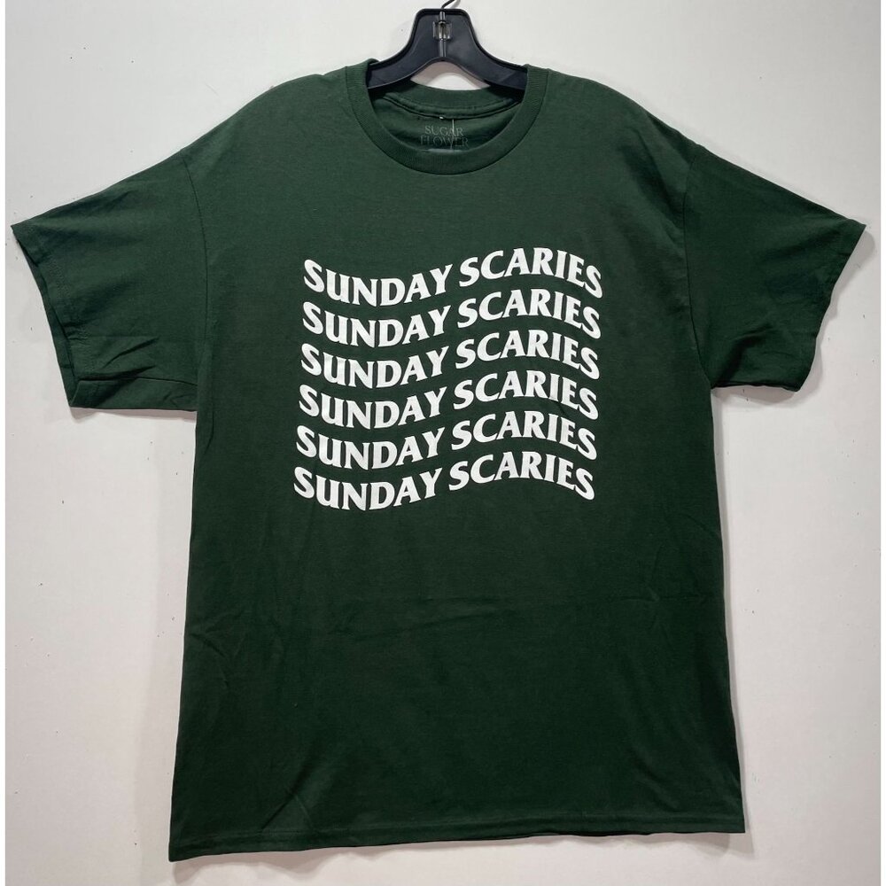 Sugar Flower - Unisex Adult Short Sleeves T-Shirt - Graphic Tee - Dark Green - L